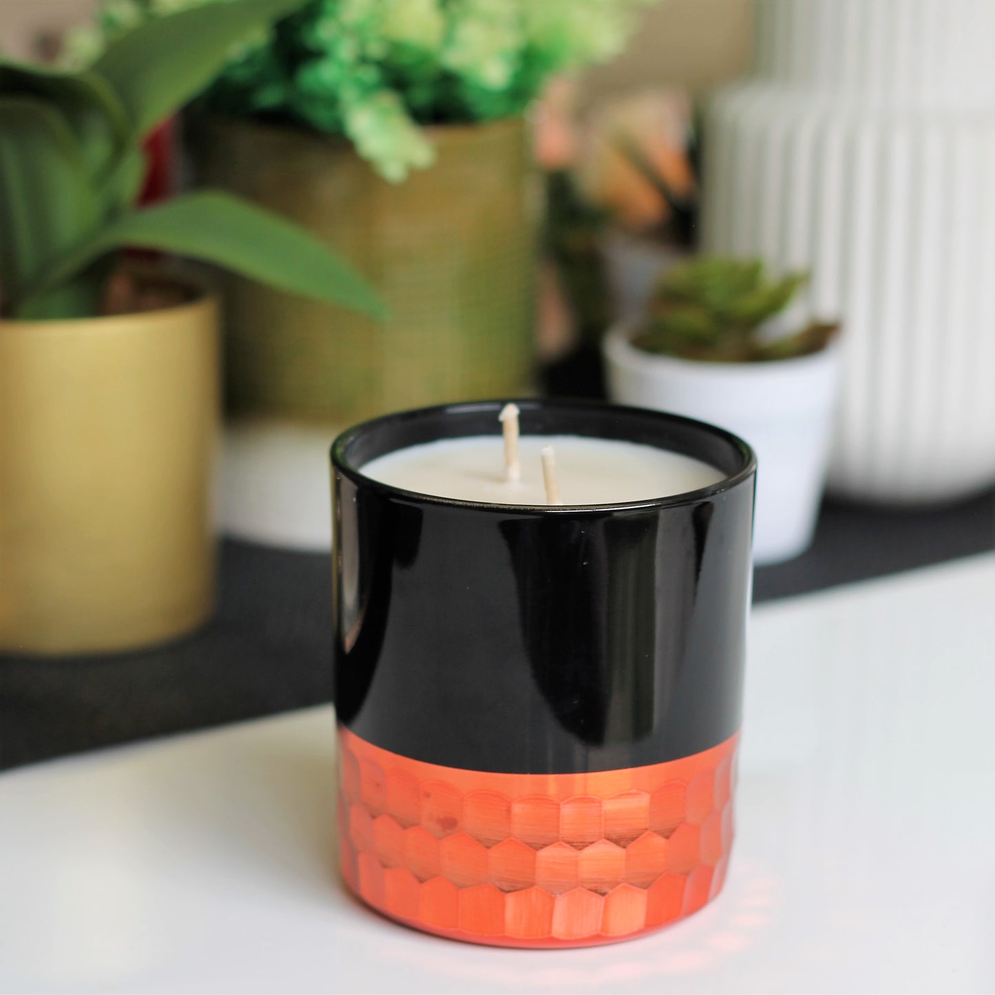 Black and Rose Gold Candle