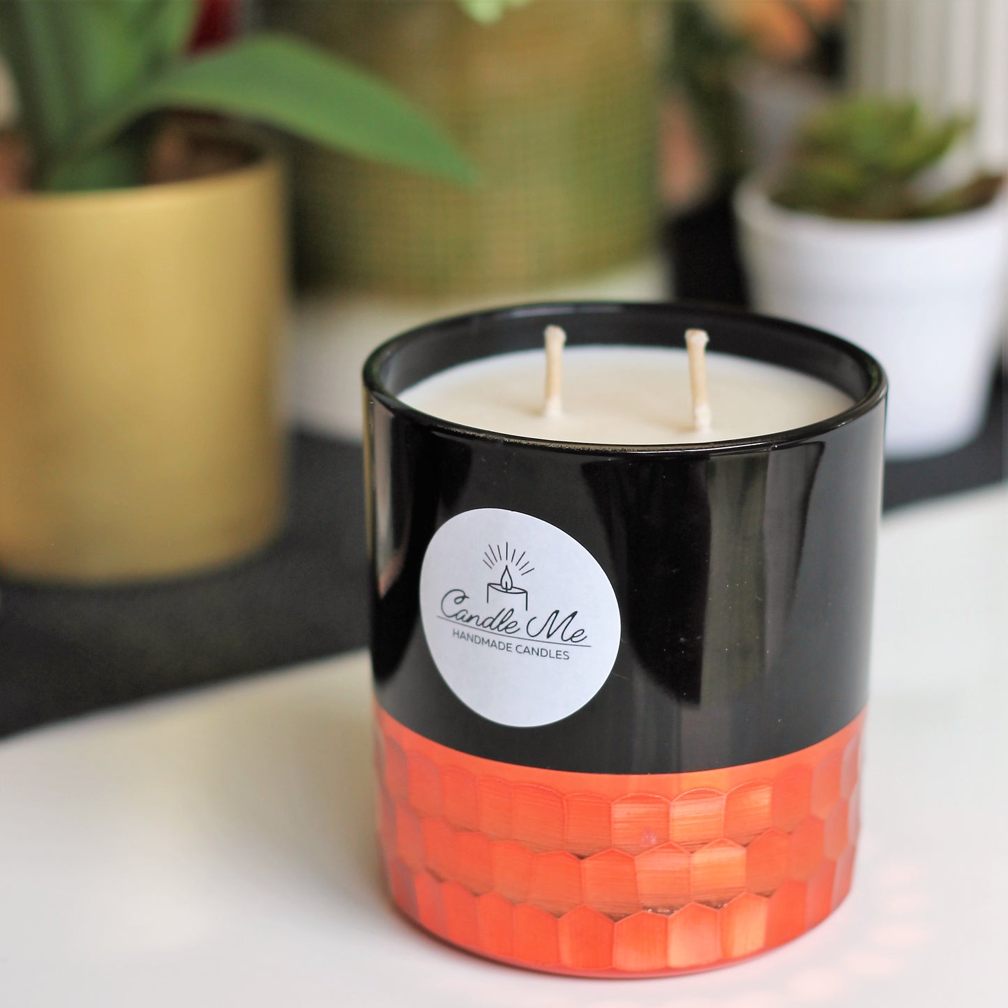 Black and Rose Gold Candle